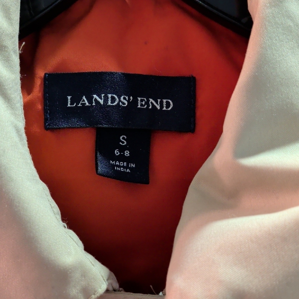 Lands' End Beige Hooded Trench Coat - Picture 2 of 3